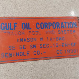Gulf oil corporation kyltti vanha / Gulf oil corporation sign old
