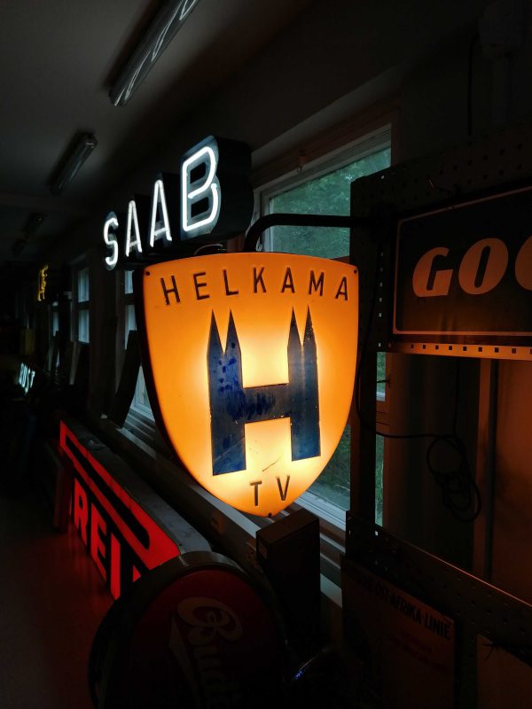 Helkama vanha valomainos 1950s Koski TL:ssä ollut / Helkama old light sign from 1950s city Koski TL - Image 8