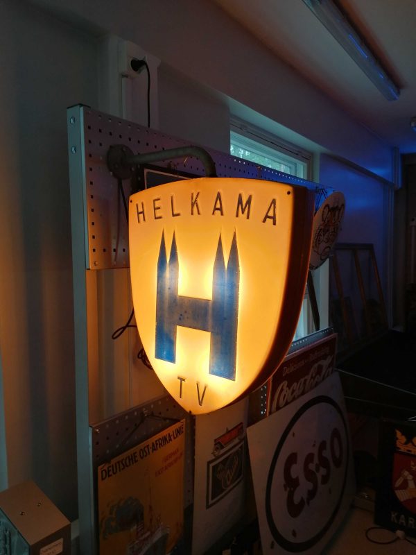 Helkama vanha valomainos 1950s Koski TL:ssä ollut / Helkama old light sign from 1950s city Koski TL - Image 7
