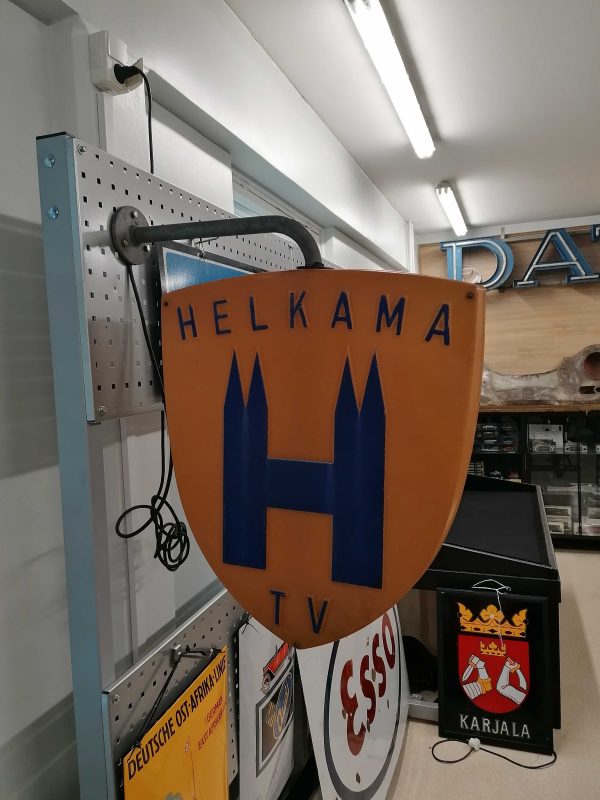 Helkama vanha valomainos 1950s Koski TL:ssä ollut / Helkama old light sign from 1950s city Koski TL